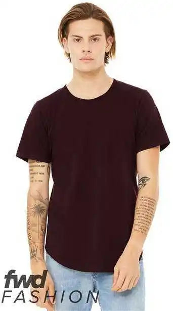 Bella + Canvas 3003 Jersey Curved Hem Tee - Oxblood Black