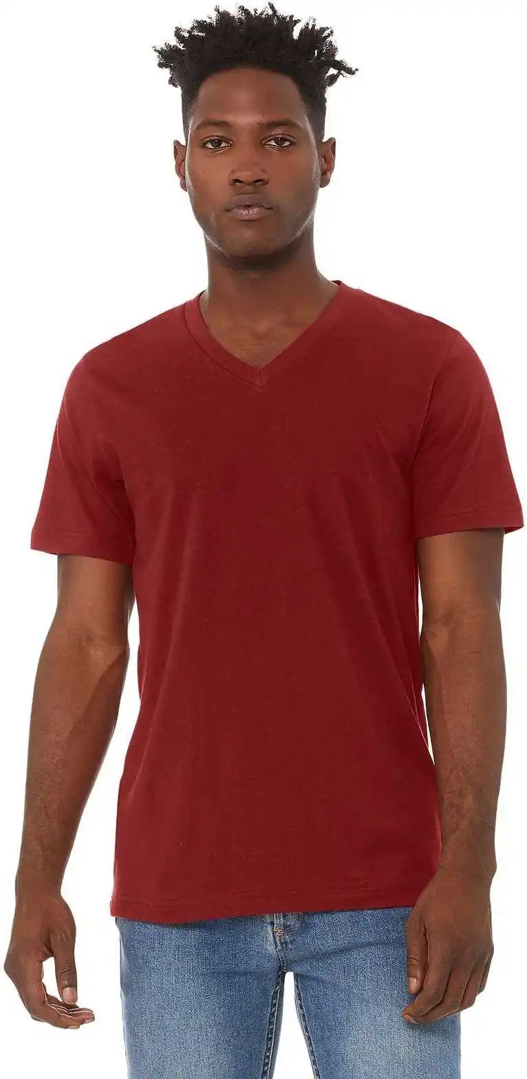 Bella + Canvas 3005 Unisex Jersey Short Sleeve V-neck Tee - Cardinal