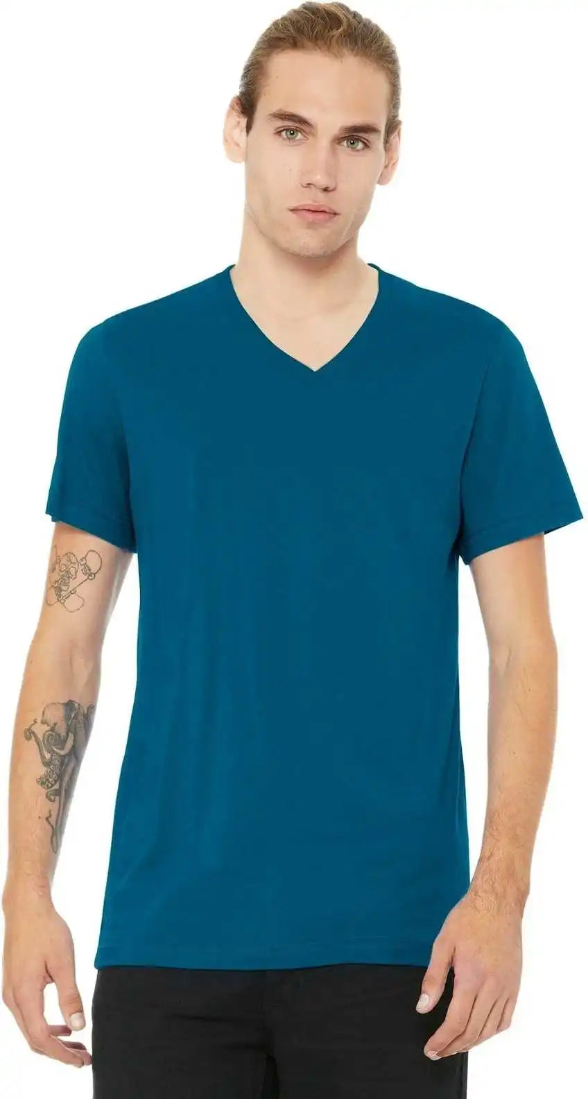 Bella + Canvas 3005 Unisex Jersey Short Sleeve v Neck Tee Deep Teal