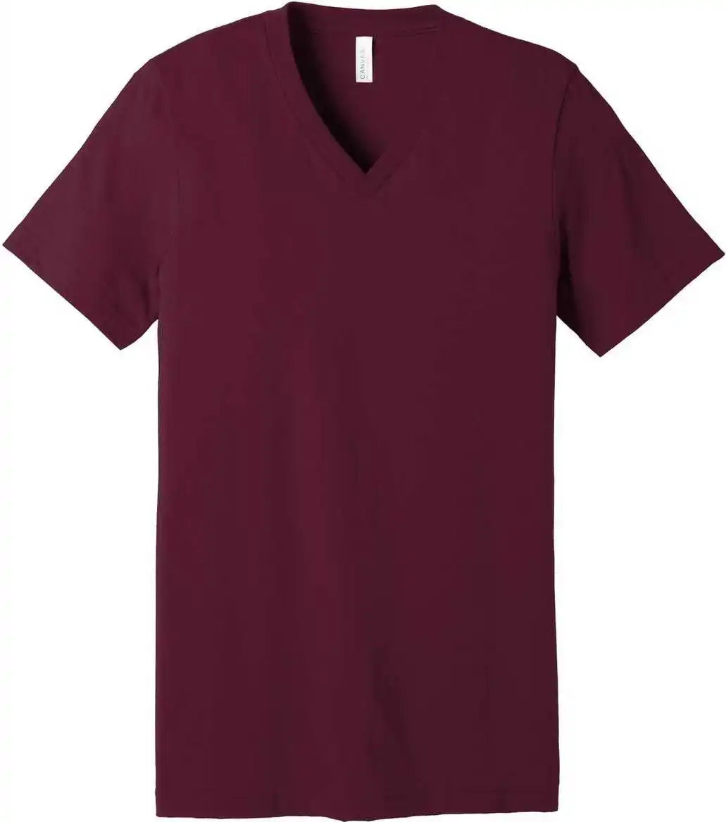 Bella + Canvas 3005 Unisex Jersey Short Sleeve v Neck Tee Maroon