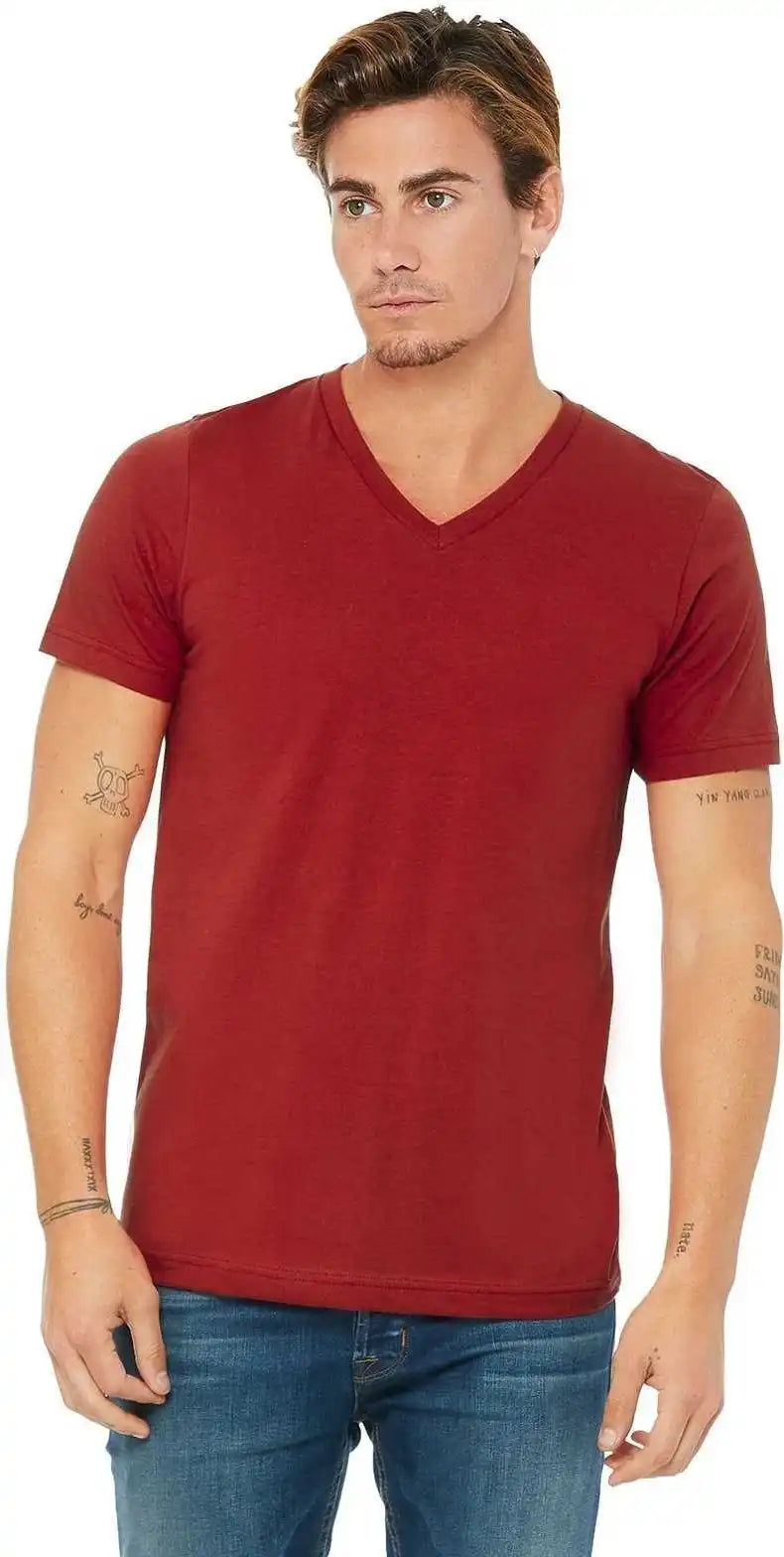 Bella + Canvas 3005 Unisex Jersey Short Sleeve v Neck Tee Red