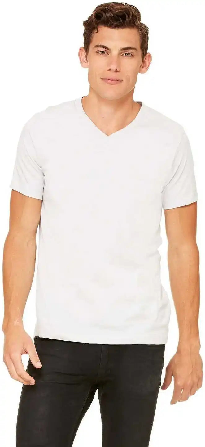 Bella + Canvas 3005 Unisex Jersey Short Sleeve V-neck Tee - Silver
