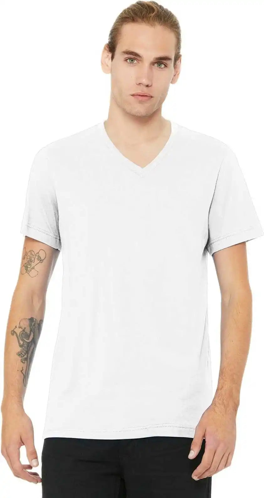 Bella + Canvas 3005 Unisex Jersey Short Sleeve v Neck Tee White