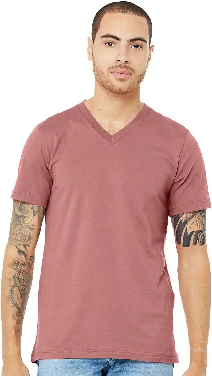 Bella + Canvas 3005 Unisex Jersey v Neck Tee Mauve