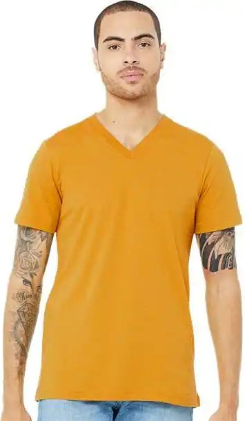 Bella + Canvas 3005 Unisex Jersey v Neck Tee Mustard
