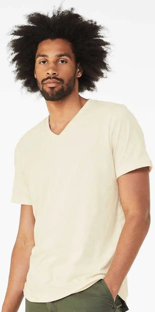 Bella + Canvas 3005 Unisex Jersey v Neck Tee Natural