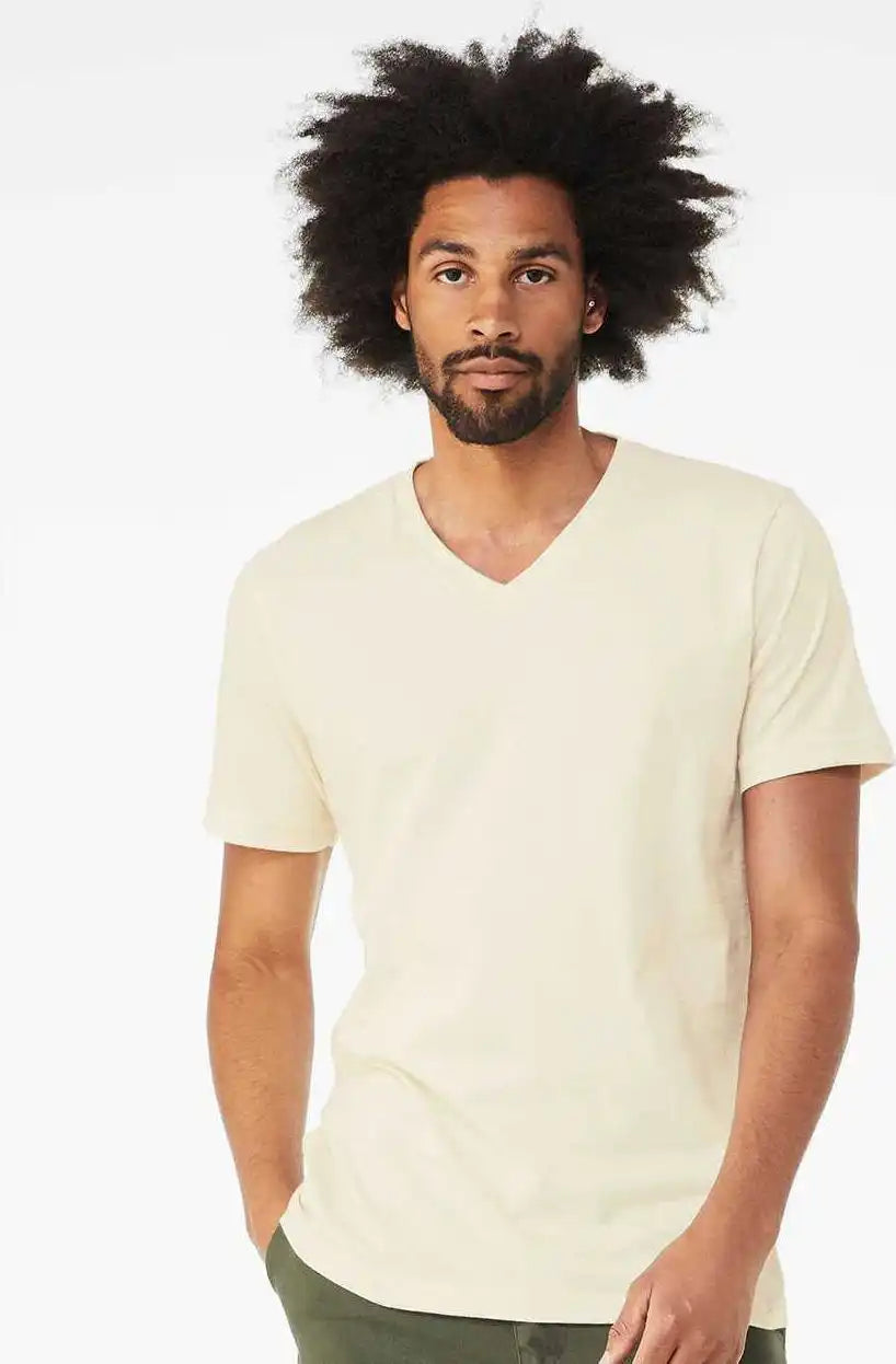 Bella + Canvas 3005 Unisex Jersey v Neck Tee Natural