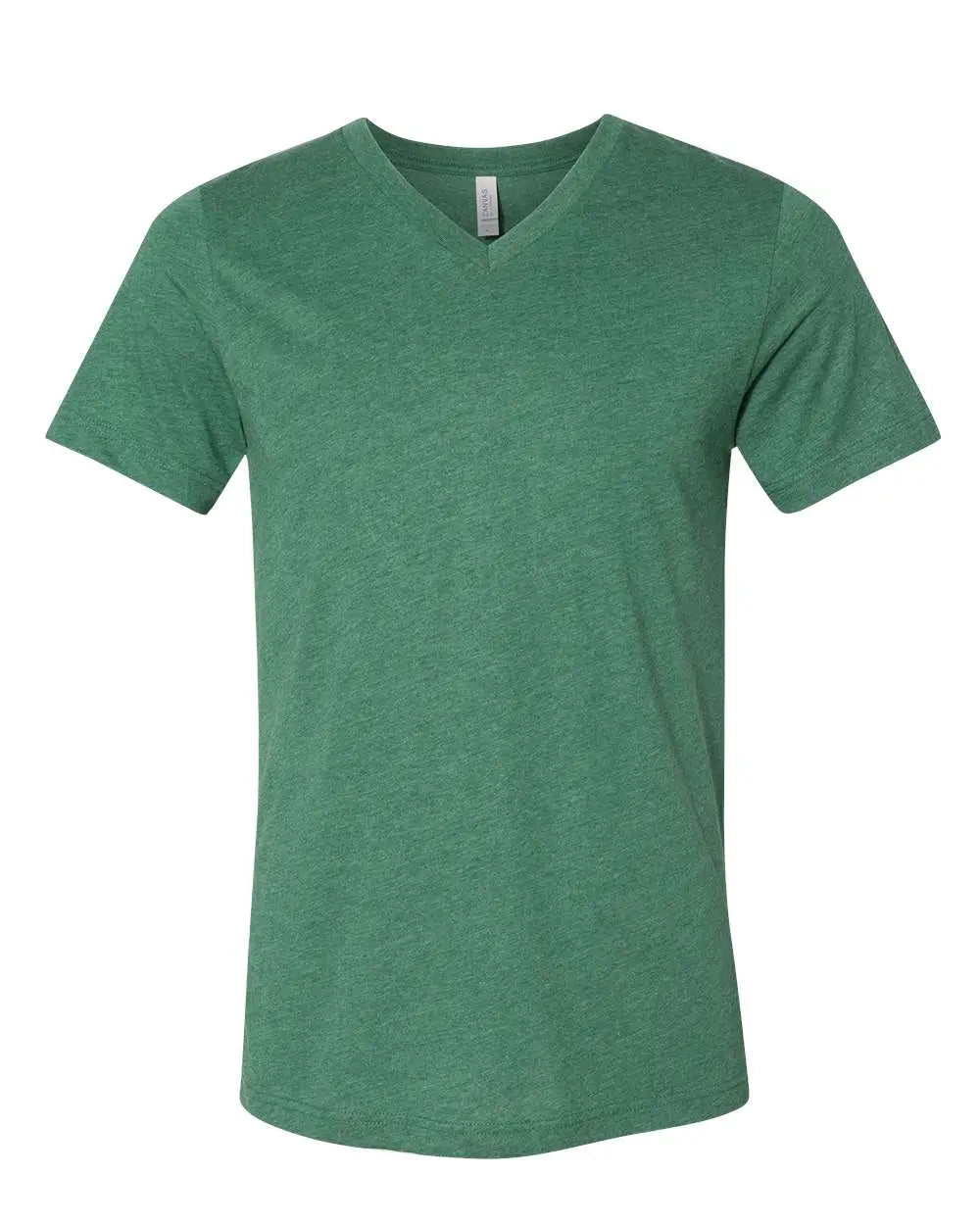 Bella + Canvas 3005cvc Heather Cvc V-neck Tee - Grass Green - Forest / Xs