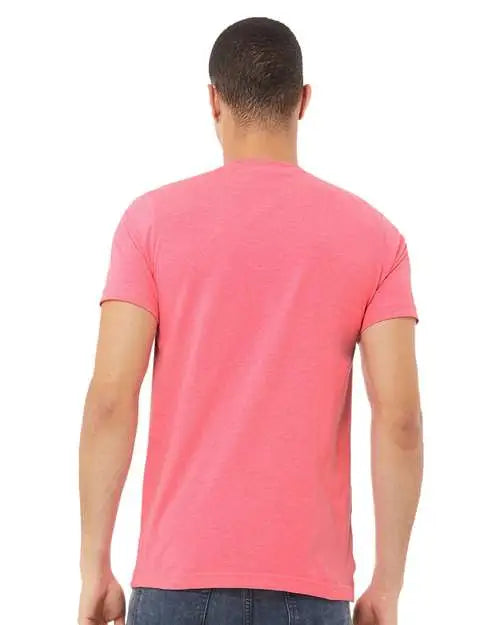Bella + Canvas 3005cvc Heather Cvc V-neck Tee - Neon Pink