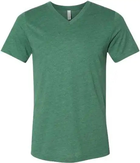Bella + Canvas 3005cvc Unisex Heather Cvc v Neck Tee Grass Green