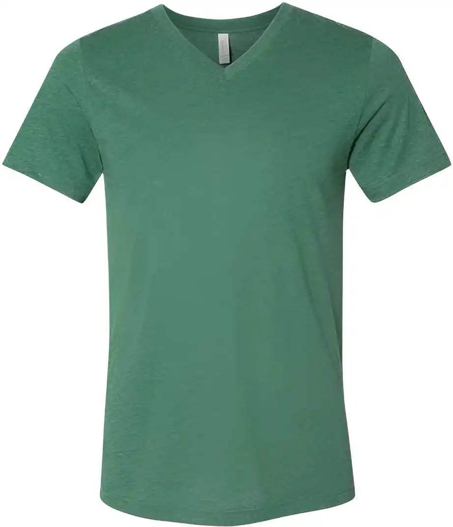 Bella + Canvas 3005cvc Unisex Heather Cvc v Neck Tee Grass Green