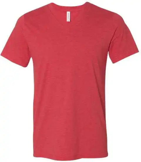 Bella + Canvas 3005cvc Unisex Heather Cvc v Neck Tee Red