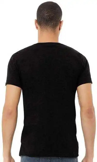 Bella + Canvas 3005cvc Unisex Heather Cvc v Neck Tee Solid Black Blend