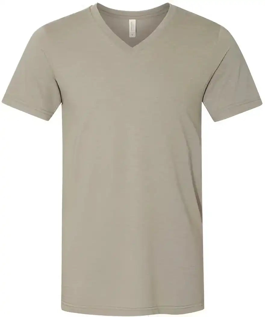 Bella + Canvas 3005cvc Unisex Heather Cvc V-neck Tee - Stone