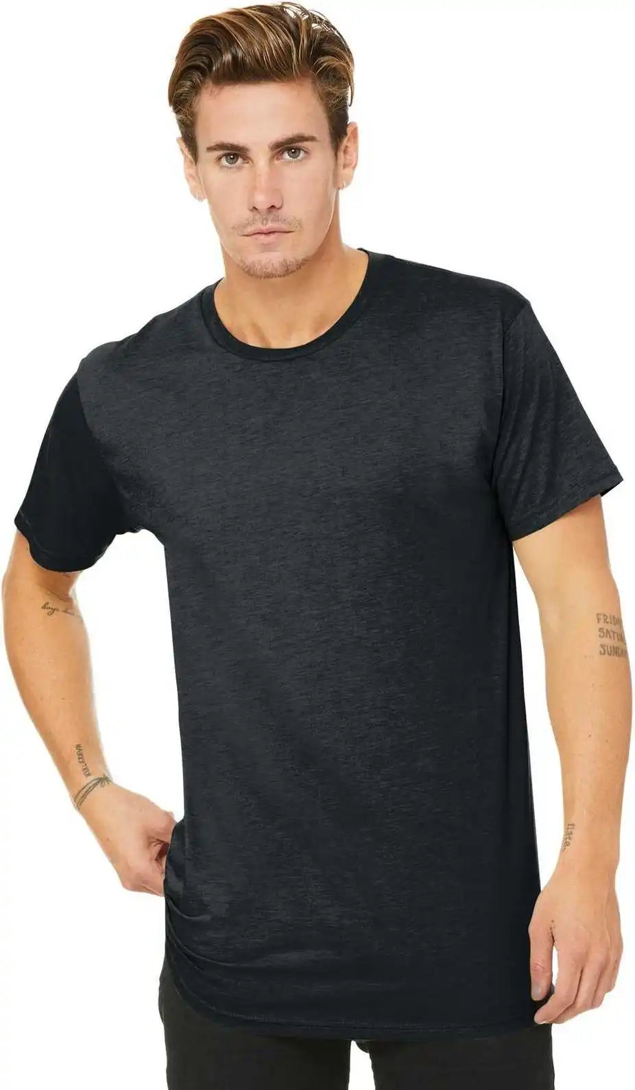Bella + Canvas 3006 Men’s Long Body Urban Tee - Dark Gray Heather