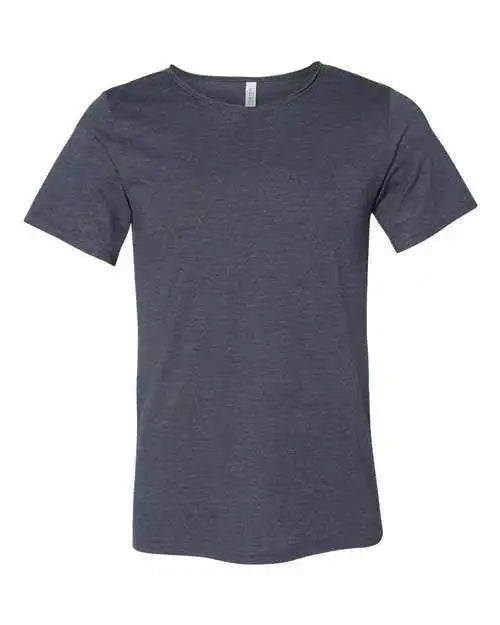 Bella + Canvas 3014 Raw Neck Tee - Heather Navy