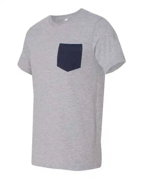 Bella + Canvas 3021 Jersey Pocket Tee - Athletic Heather Navy