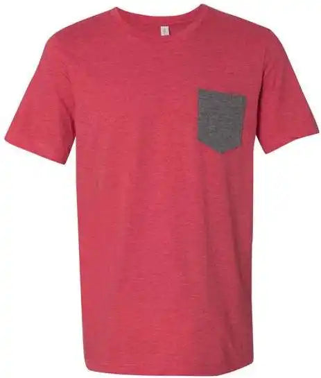 Bella + Canvas 3021 Jersey Pocket Tee Heather Red Deep