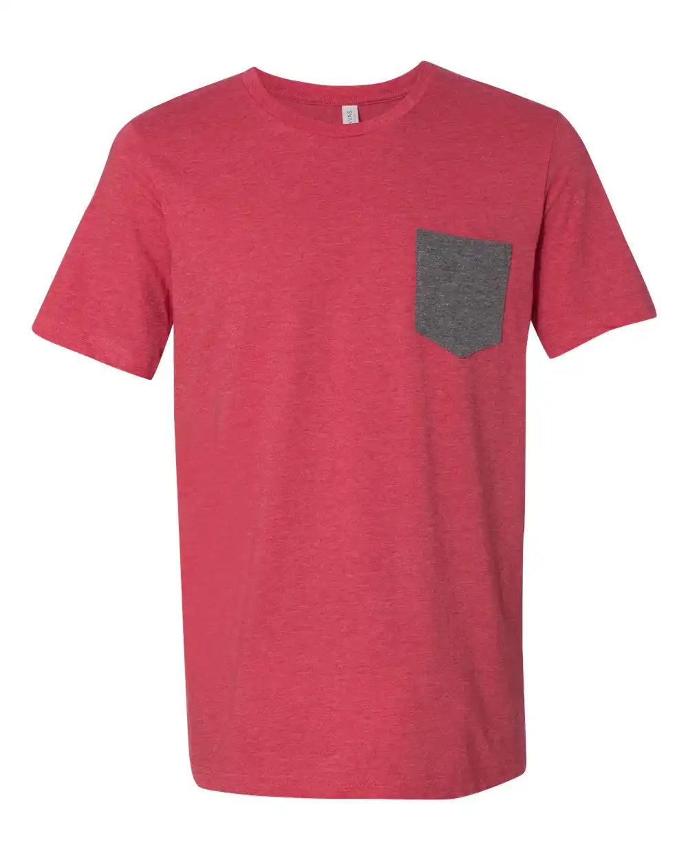 Bella + Canvas 3021 Jersey Pocket Tee - Heather Red Deep - Red/ / s