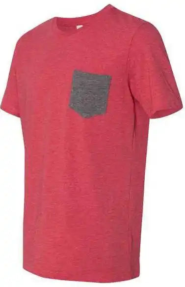 Bella + Canvas 3021 Jersey Pocket Tee Heather Red Deep