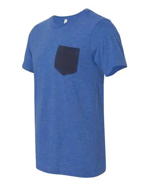Bella + Canvas 3021 Jersey Pocket Tee - Heather True Royal Navy