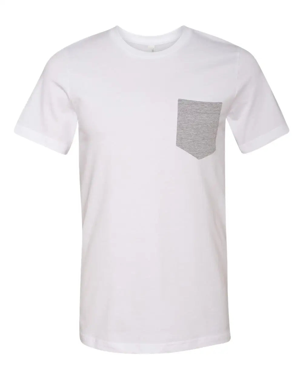 Bella + Canvas 3021 Jersey Pocket Tee - White Athletic Heather - Gray / s