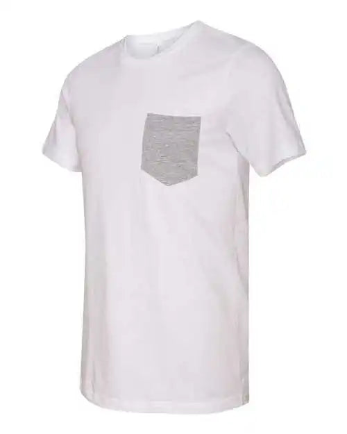 Bella + Canvas 3021 Jersey Pocket Tee - White Athletic Heather