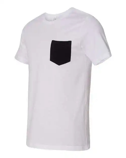 Bella + Canvas 3021 Jersey Pocket Tee White Black