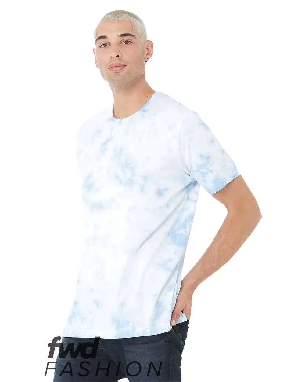 Bella + Canvas 3100rd Fwd Fashion Tie-dyed Tee - White Sky Blue - White/ / Adult s