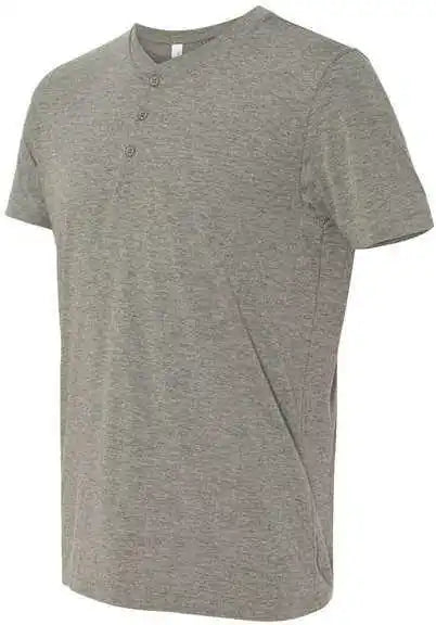 Bella + Canvas 3125 Short Sleeve Henley Grey Triblend
