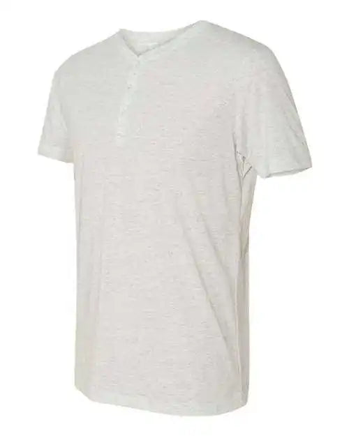 Bella + Canvas 3125 Short Sleeve Henley - White Fleck Triblend