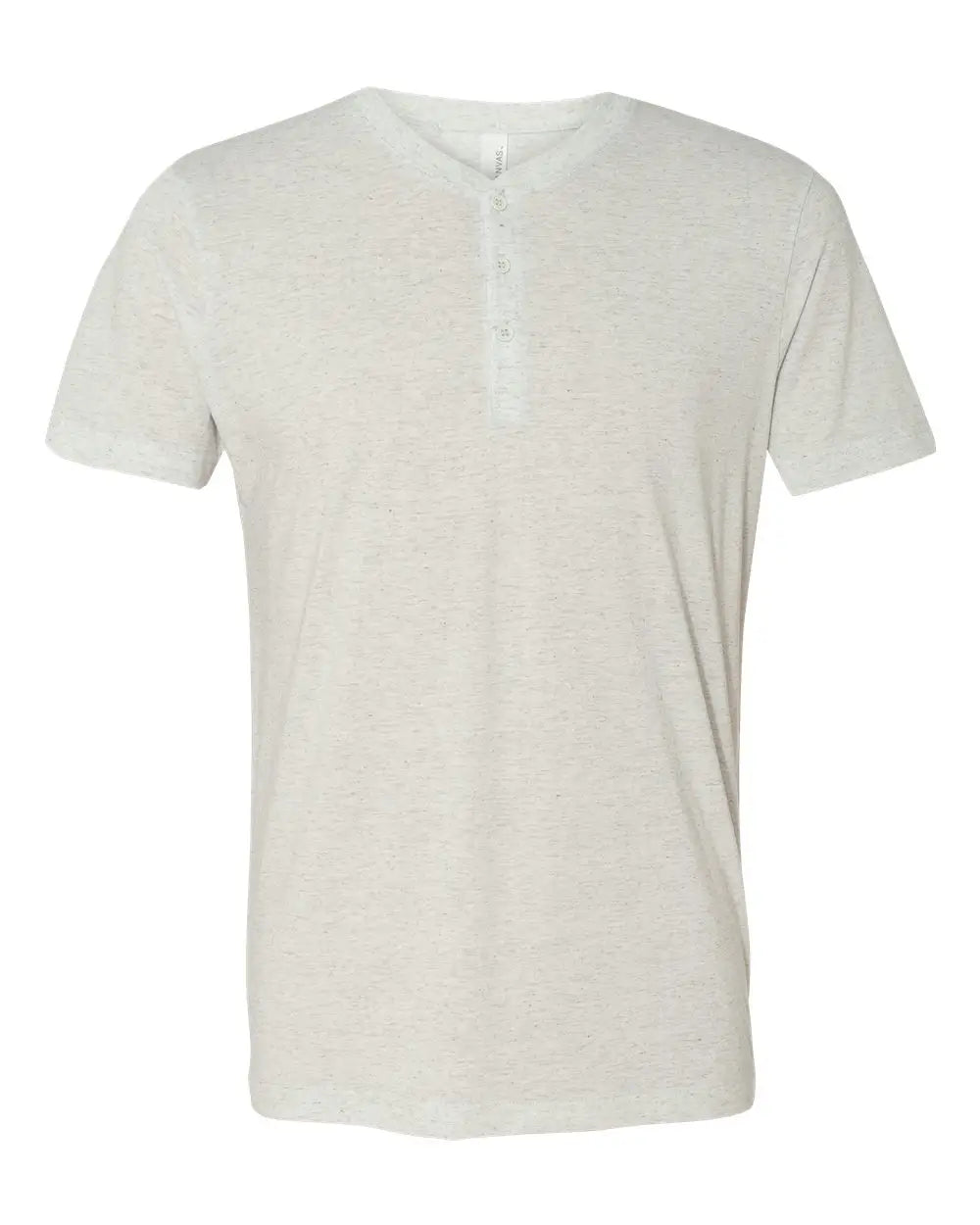 Bella + Canvas 3125c Short Sleeve Henley - 3125 - White Fleck Triblend - Adult s