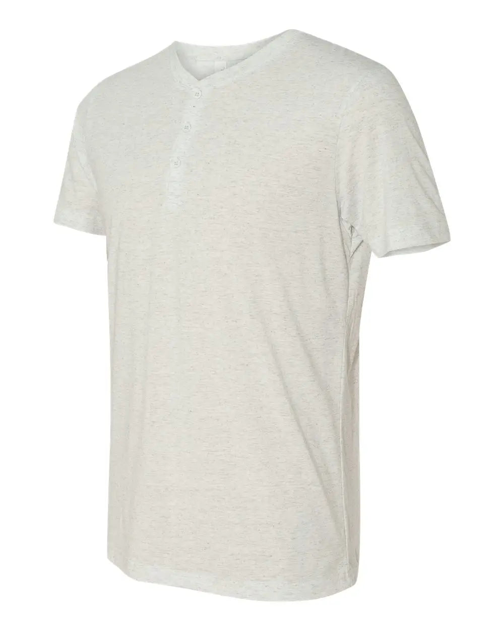 Bella + Canvas 3125c Short Sleeve Henley - 3125 - White Fleck Triblend - Adult s