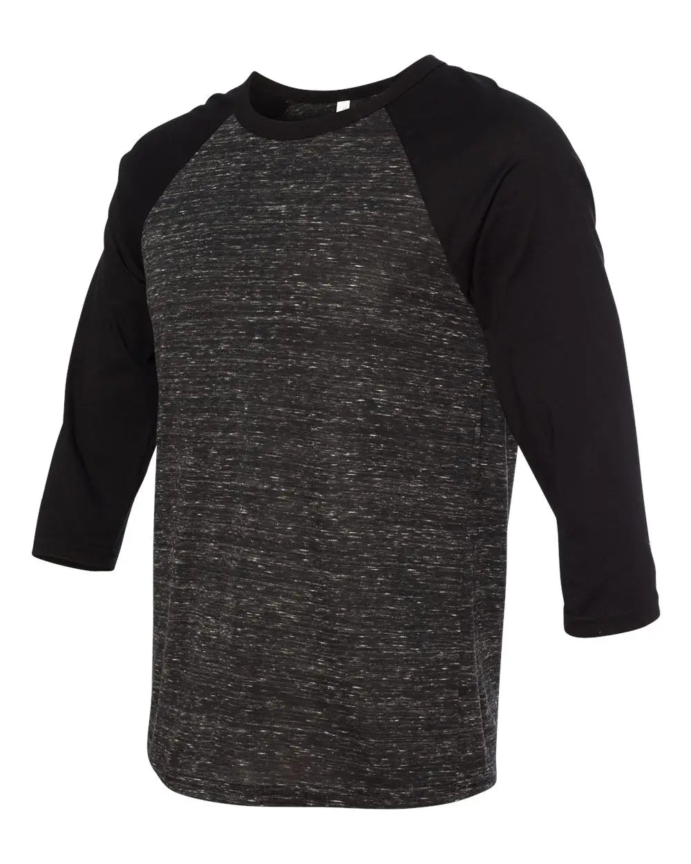 Bella + Canvas 3200c Three-quarter Sleeve Baseball Tee - 3200 - Black Marble - Marble/ / Adult Xs