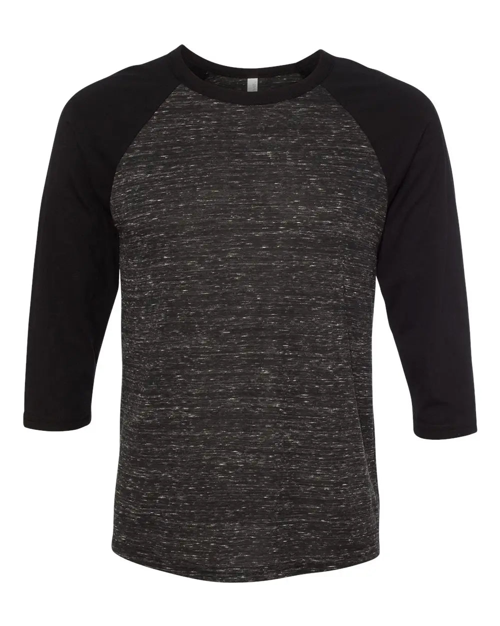 Bella + Canvas 3200c Three-quarter Sleeve Baseball Tee - 3200 - Black Marble