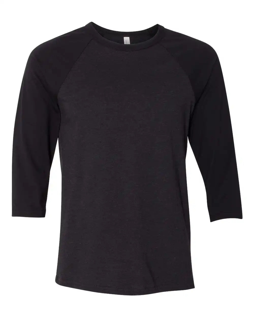 Bella + Canvas 3200c Three-quarter Sleeve Baseball Tee - 3200 - Black Heather