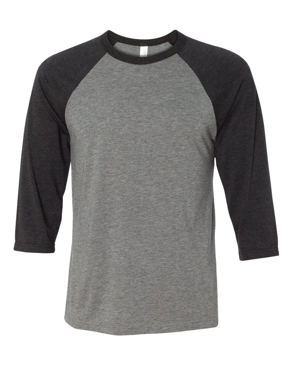 Bella + Canvas 3200c Three-quarter Sleeve Baseball Tee - 3200 - Gray Charcoal Black Triblend