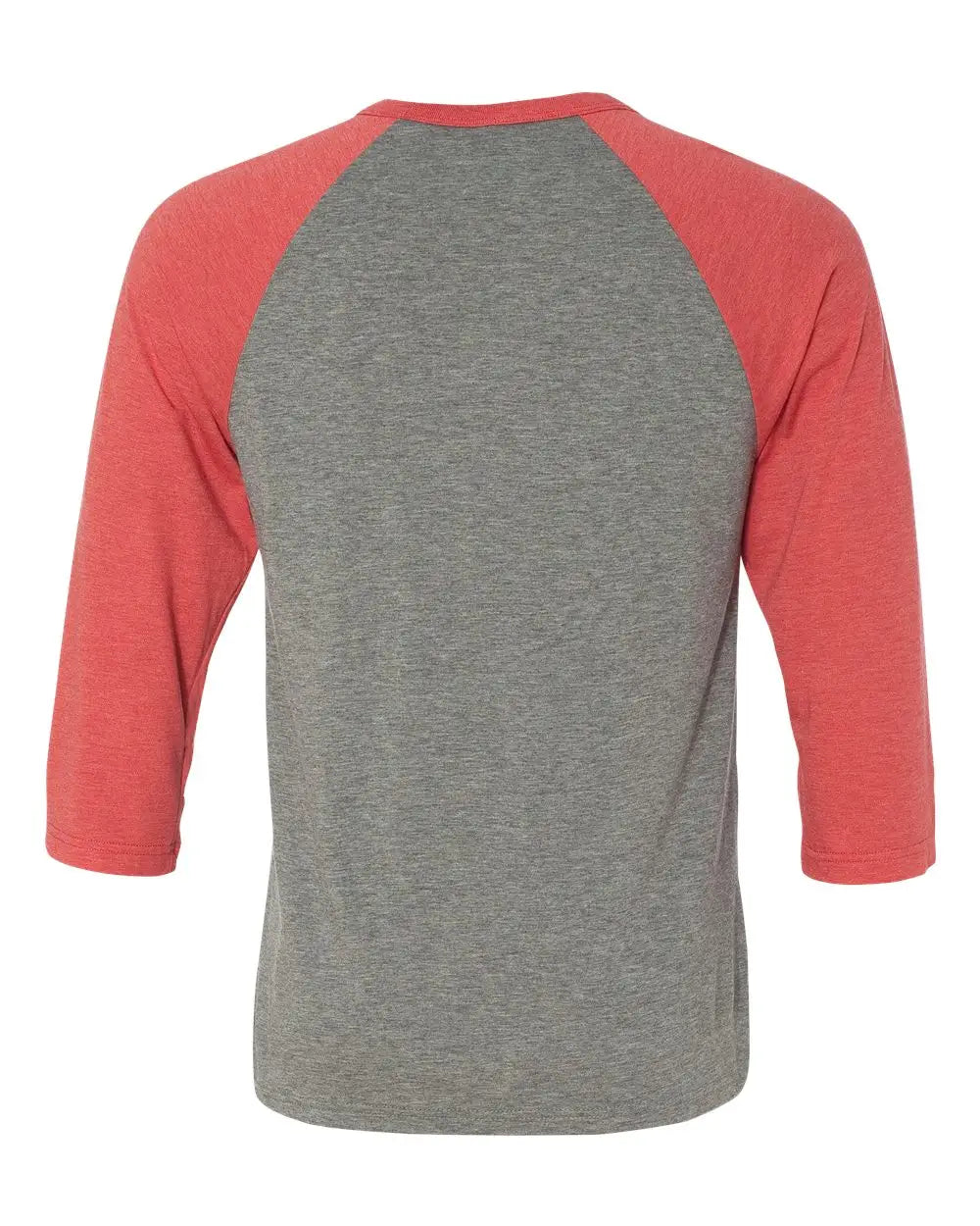 Bella + Canvas 3200c Three-quarter Sleeve Baseball Tee - 3200 - Gray Red Triblend