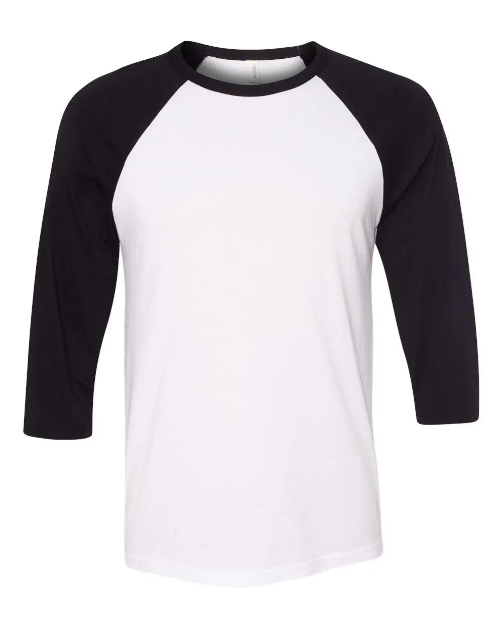 Bella + Canvas 3200c Three-quarter Sleeve Baseball Tee - 3200 - White Black