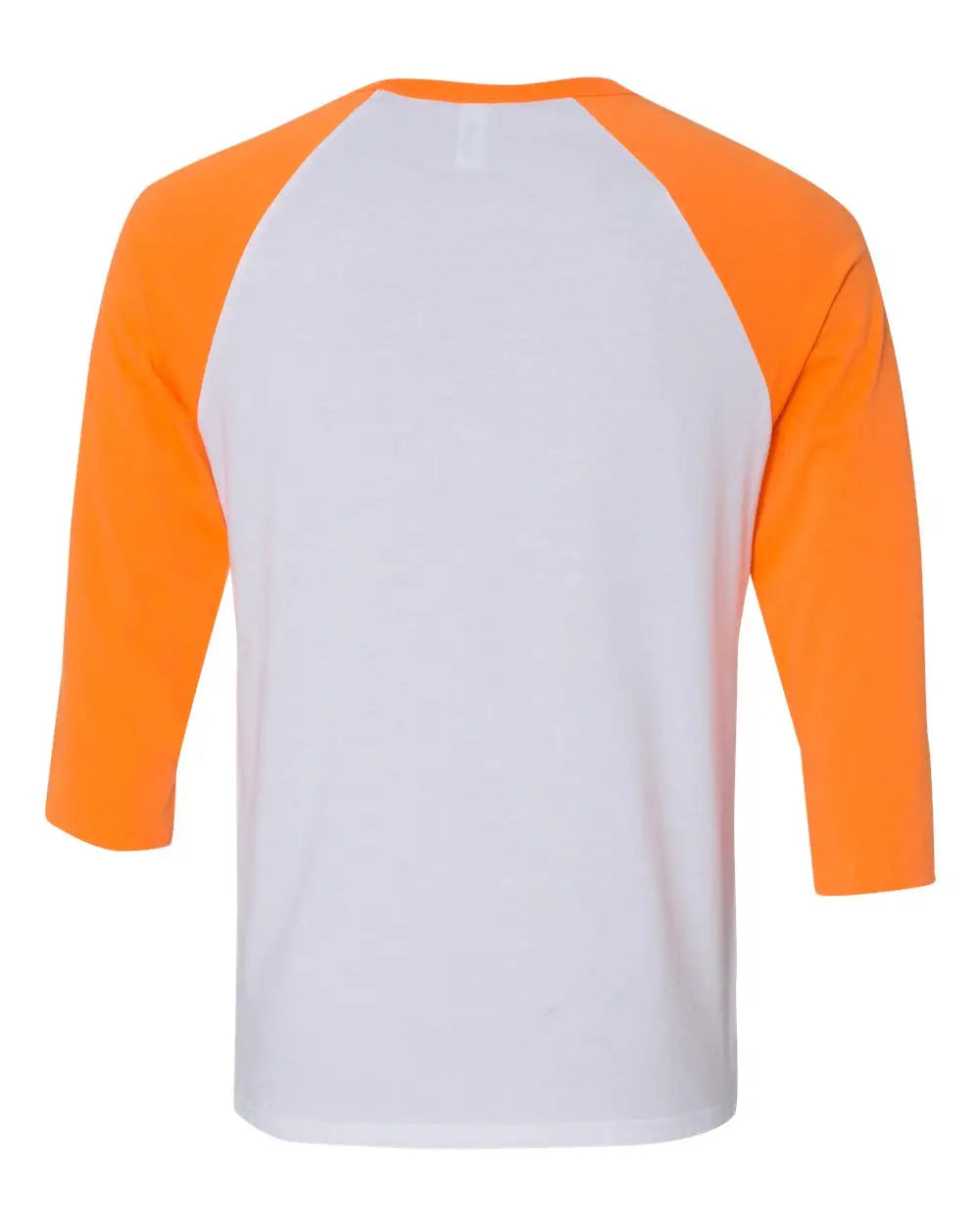 Bella + Canvas 3200c Three-quarter Sleeve Baseball Tee - 3200 - White Neon Orange
