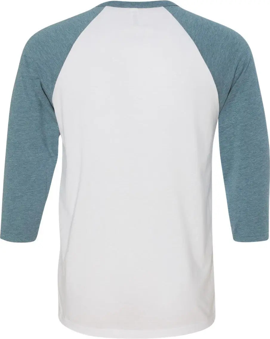 Bella + Canvas 3200c Three-quarter Sleeve Baseball Tee - 3200 - White Denim
