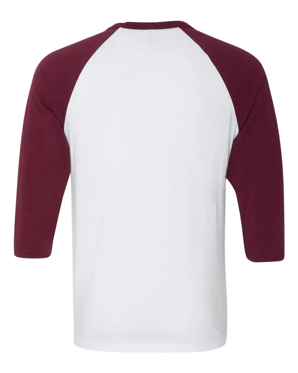 Bella + Canvas 3200c Three-quarter Sleeve Baseball Tee - 3200 - White Maroon