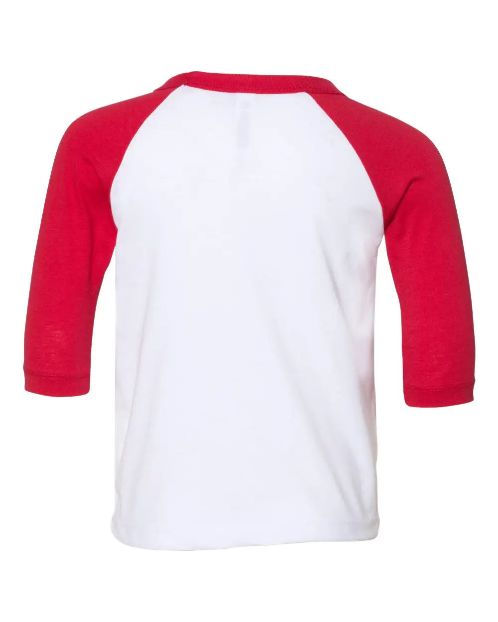 Bella + Canvas 3200t Toddler Three-quarter Sleeve Baseball Tee - White Red - 2t