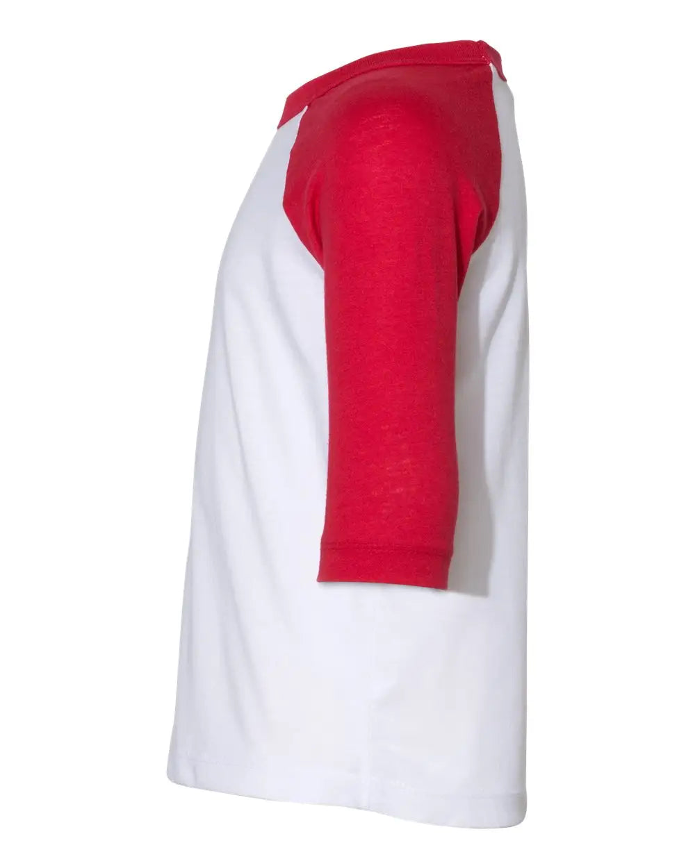 Bella + Canvas 3200t Toddler Three-quarter Sleeve Baseball Tee - White Red