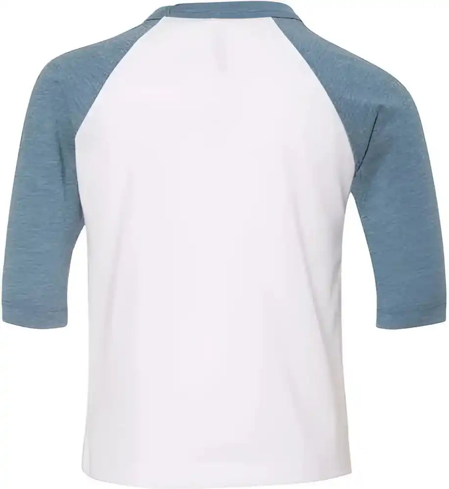 Bella + Canvas 3200t Toddler Three-quarter Sleeve Baseball Tee - White Denim