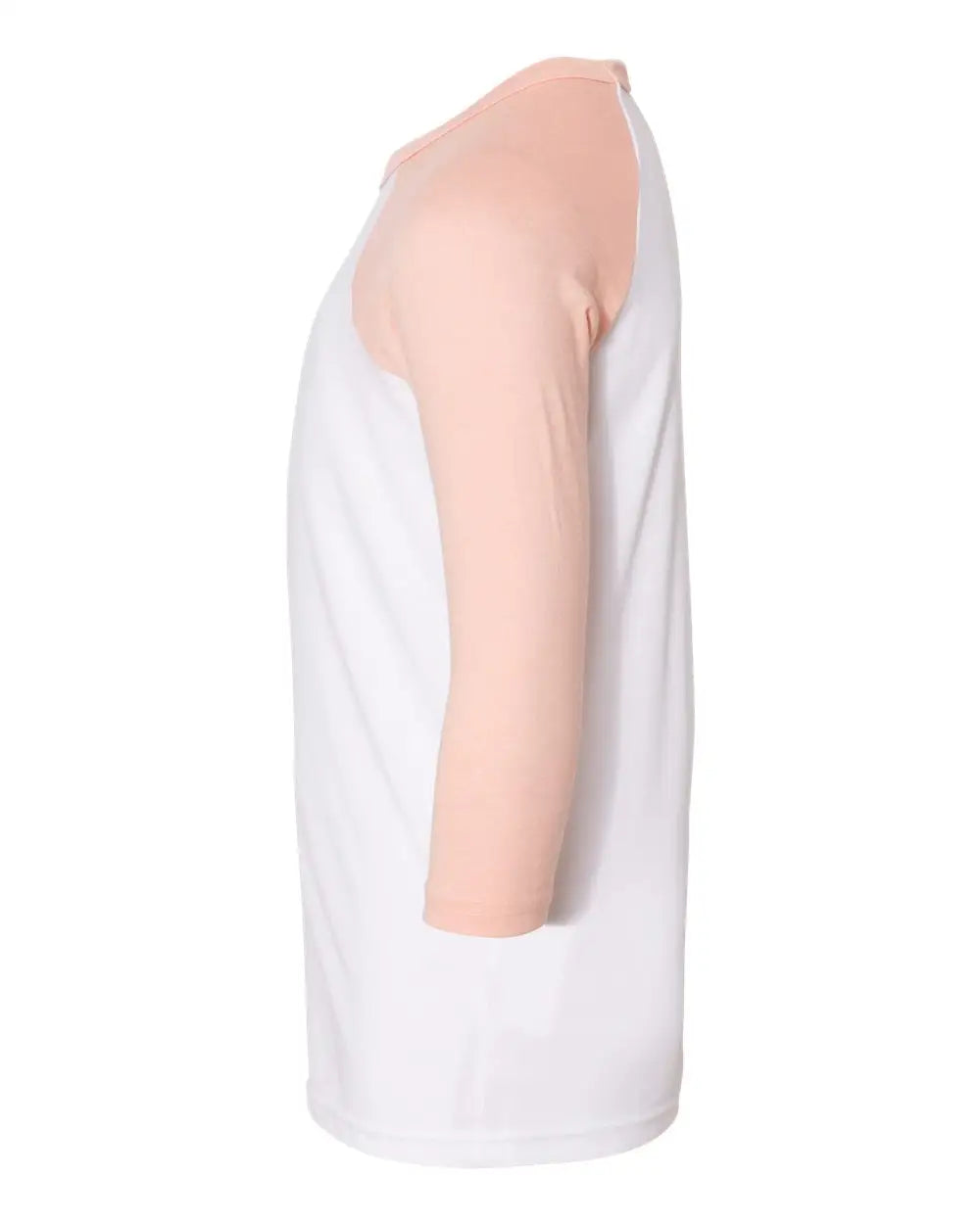 Bella + Canvas 3200y Youth Three-quarter Sleeve Baseball Tee - White Heather Peach