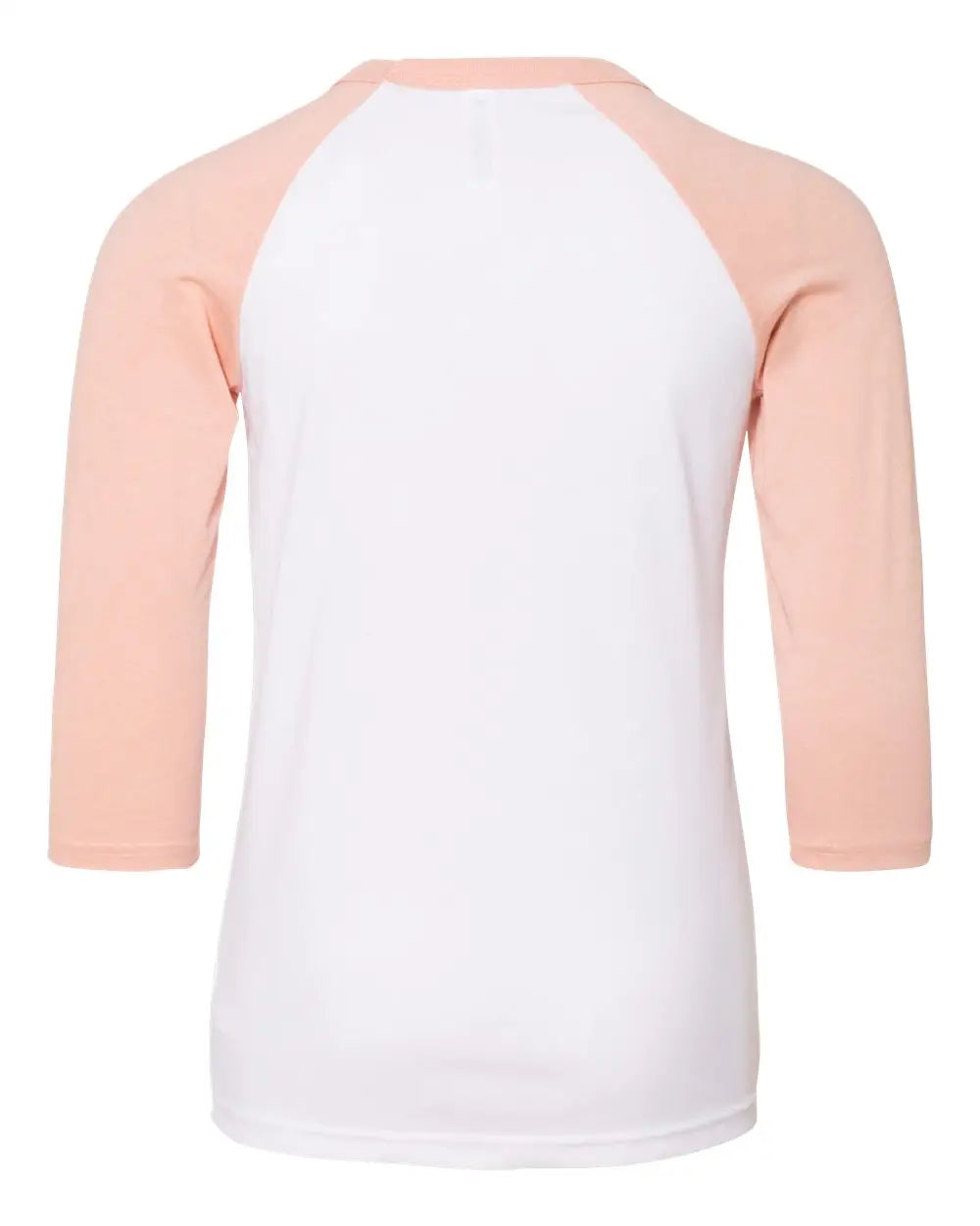 Bella + Canvas 3200y Youth Three-quarter Sleeve Baseball Tee - White Heather Peach - Sand / s