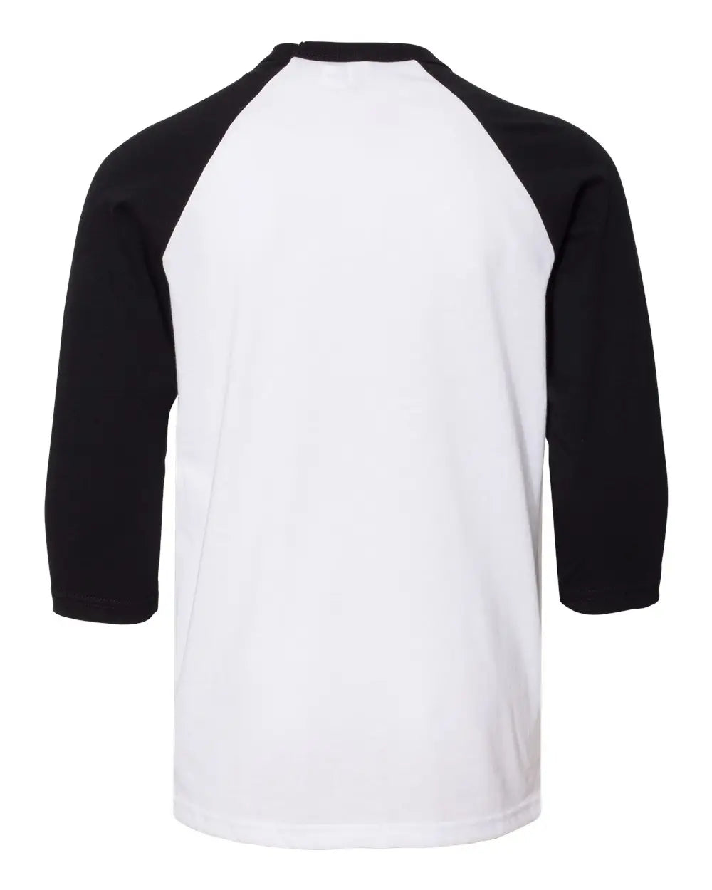 Bella + Canvas 3200y Youth Three-quarter Sleeve Baseball Tee - White Black