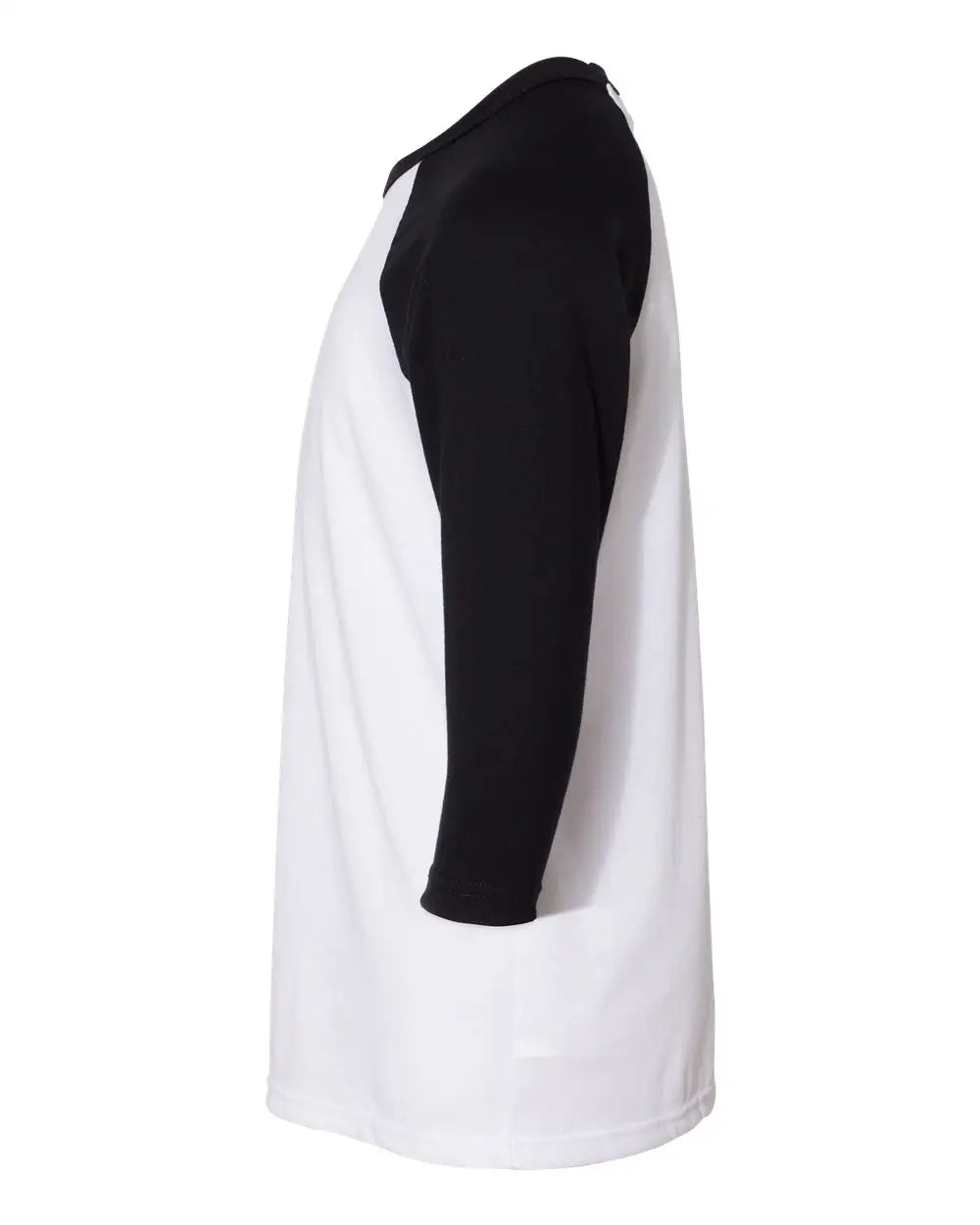 Bella + Canvas 3200y Youth Three-quarter Sleeve Baseball Tee - White Black