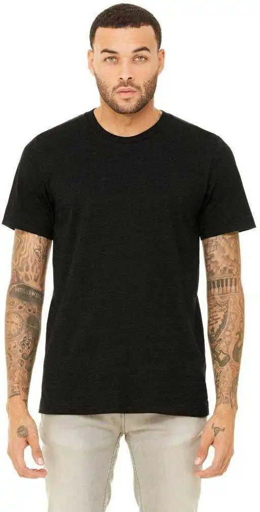 Bella + Canvas 3201 Fwd Fashion Heather Cvc Raglan Tee - Black